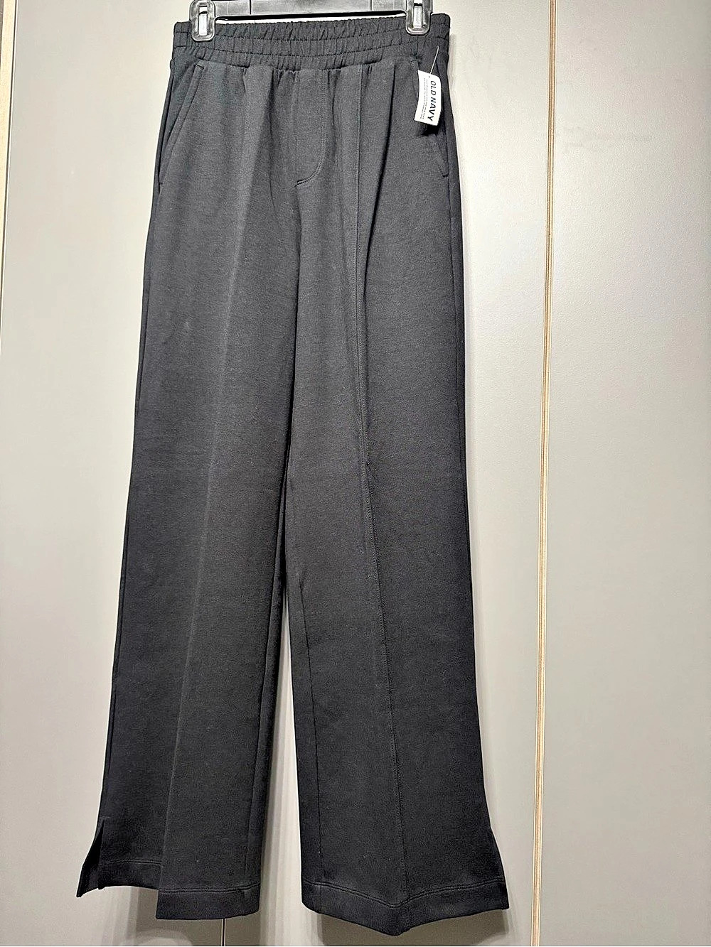 Old Navy High-Rise Dynamic Fleece Wide-Leg Pants Black XS